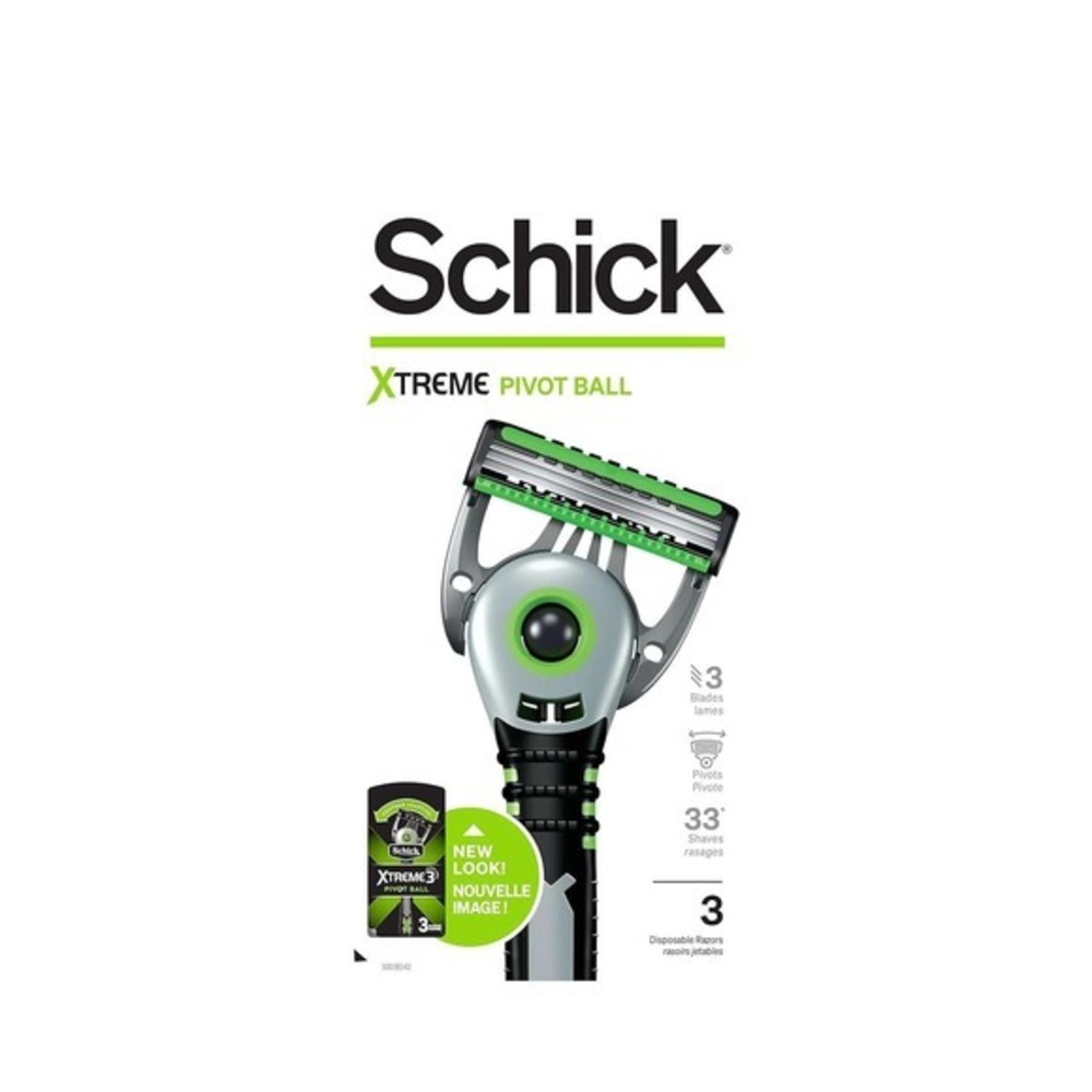 Schick Xtreme Pivot Ball Men's Disposable Razor 3 Packs With 3 Disposable Razors